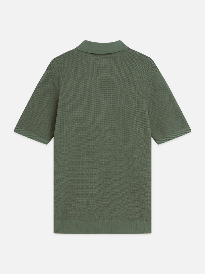 Structured regular-fit knitted polo
