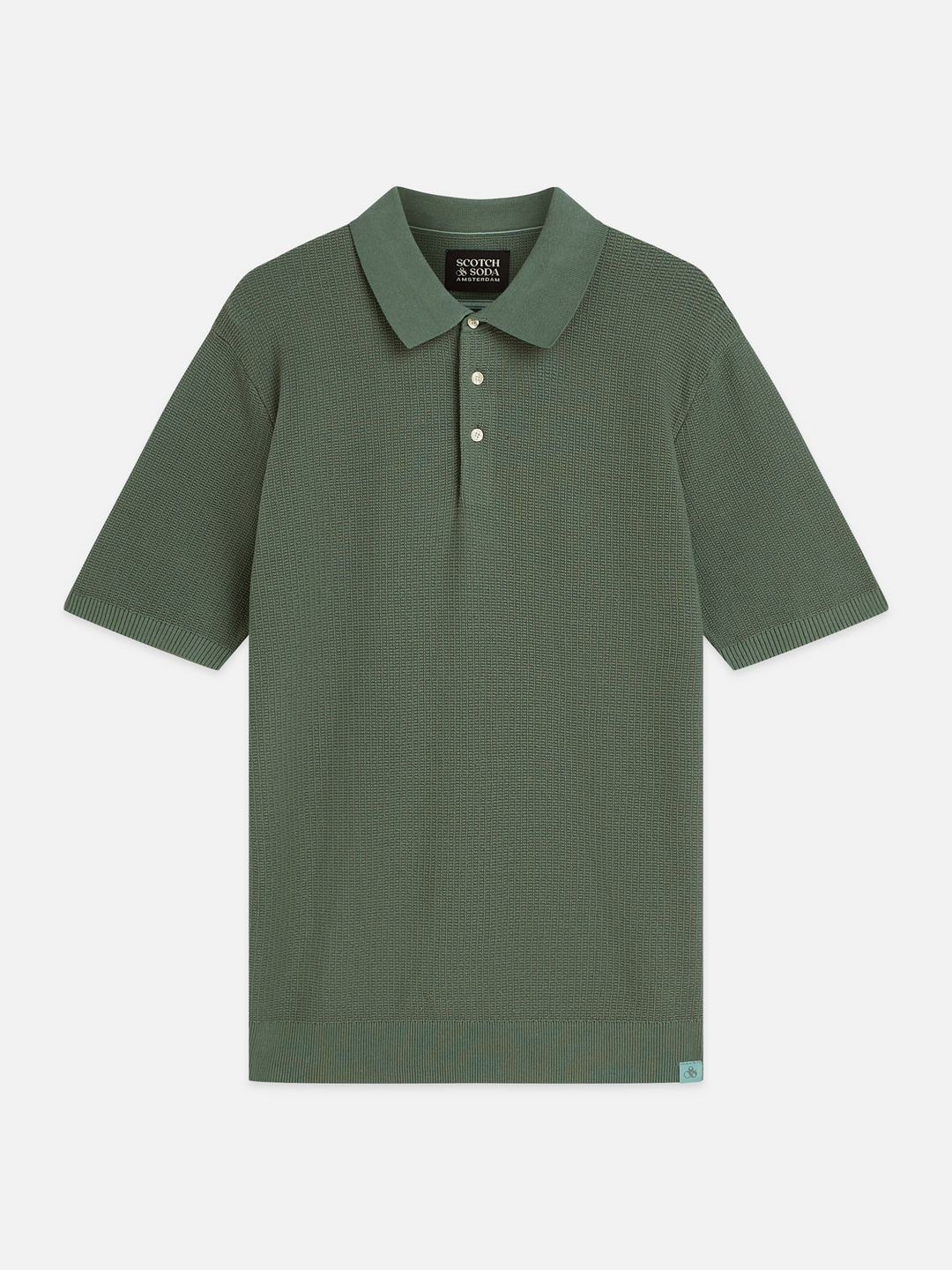 Structured regular-fit knitted polo