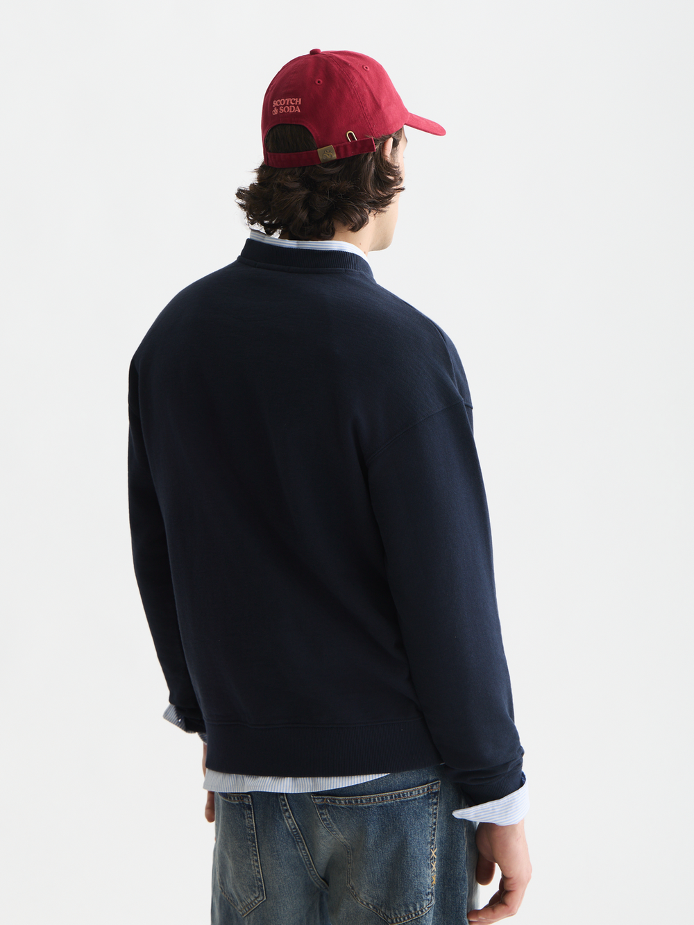 Front embroidered artwork relaxed-fit sweatshirt
