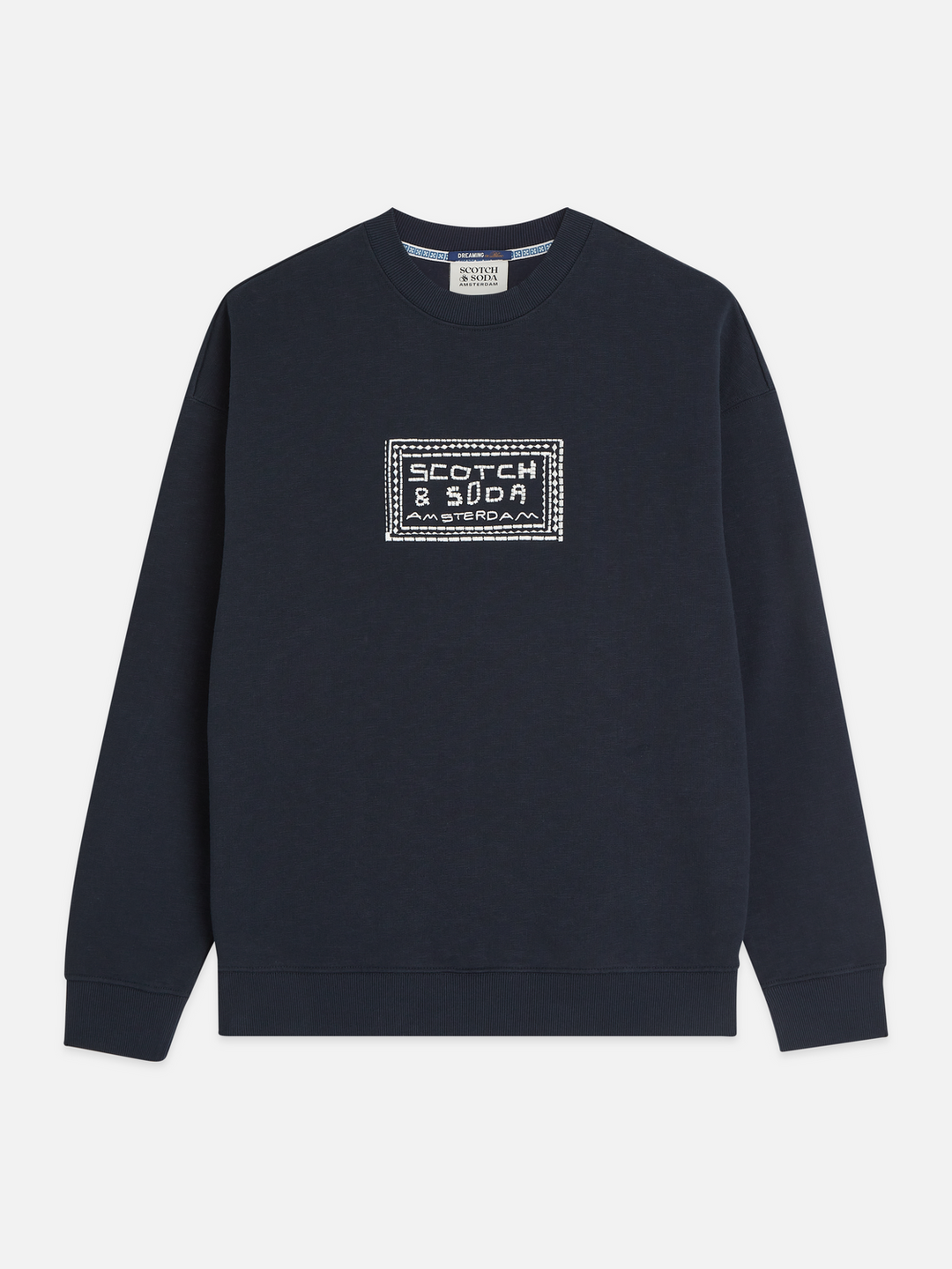 Front embroidered artwork relaxed-fit sweatshirt