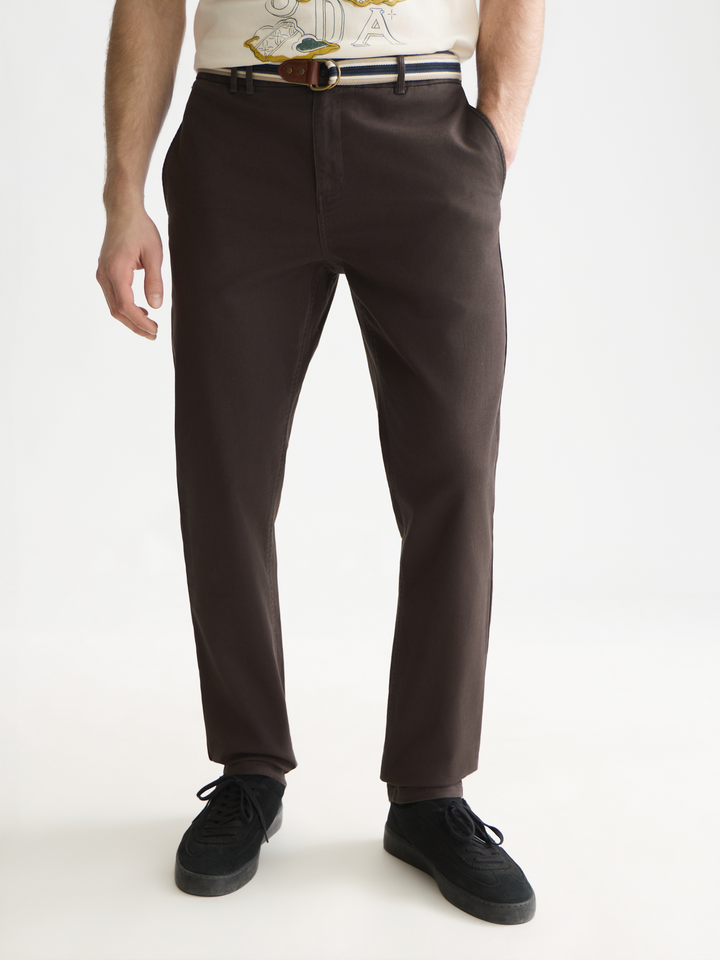Warren cotton-blend twill belted chino