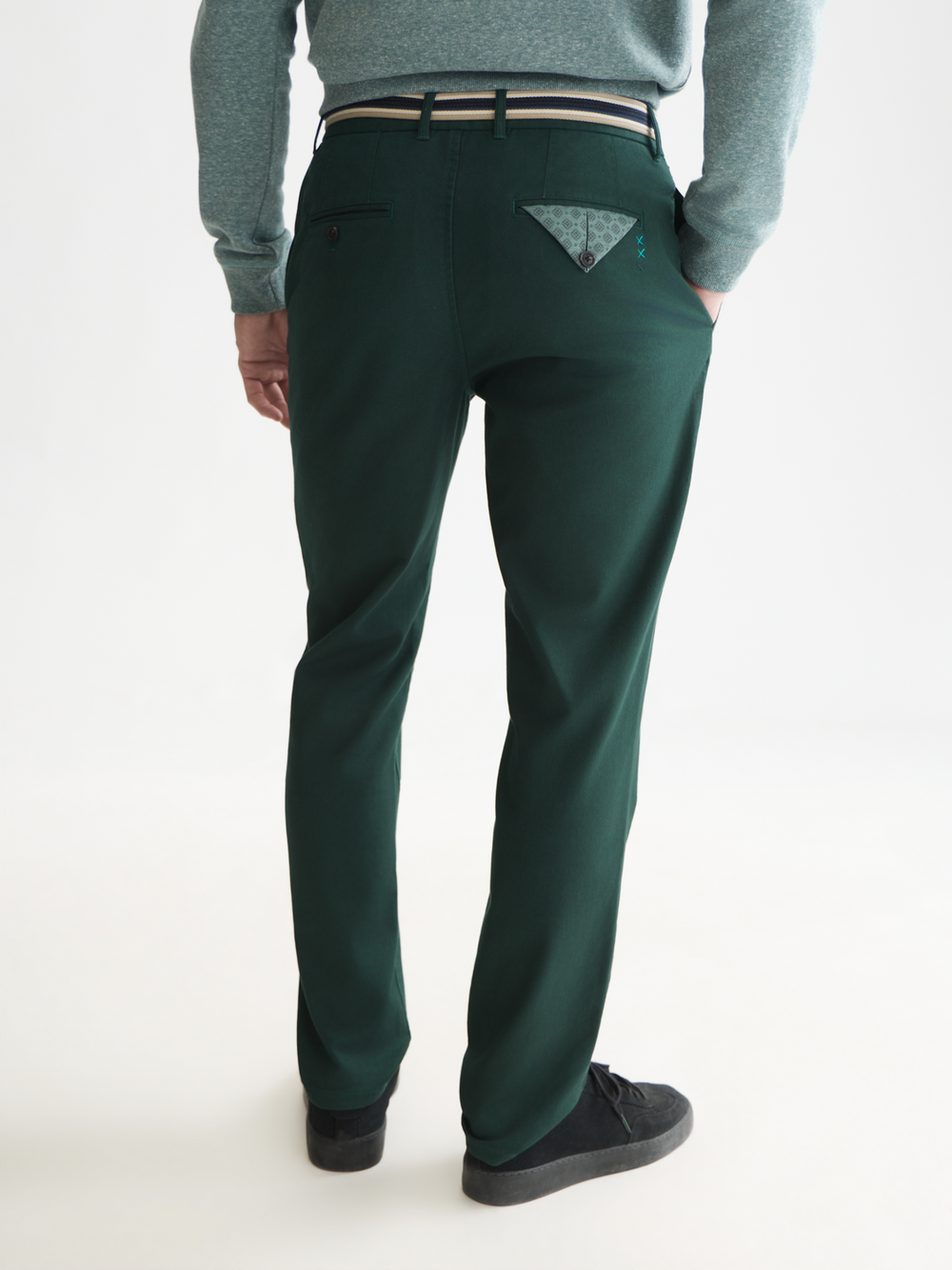 Warren cotton-blend twill belted chino