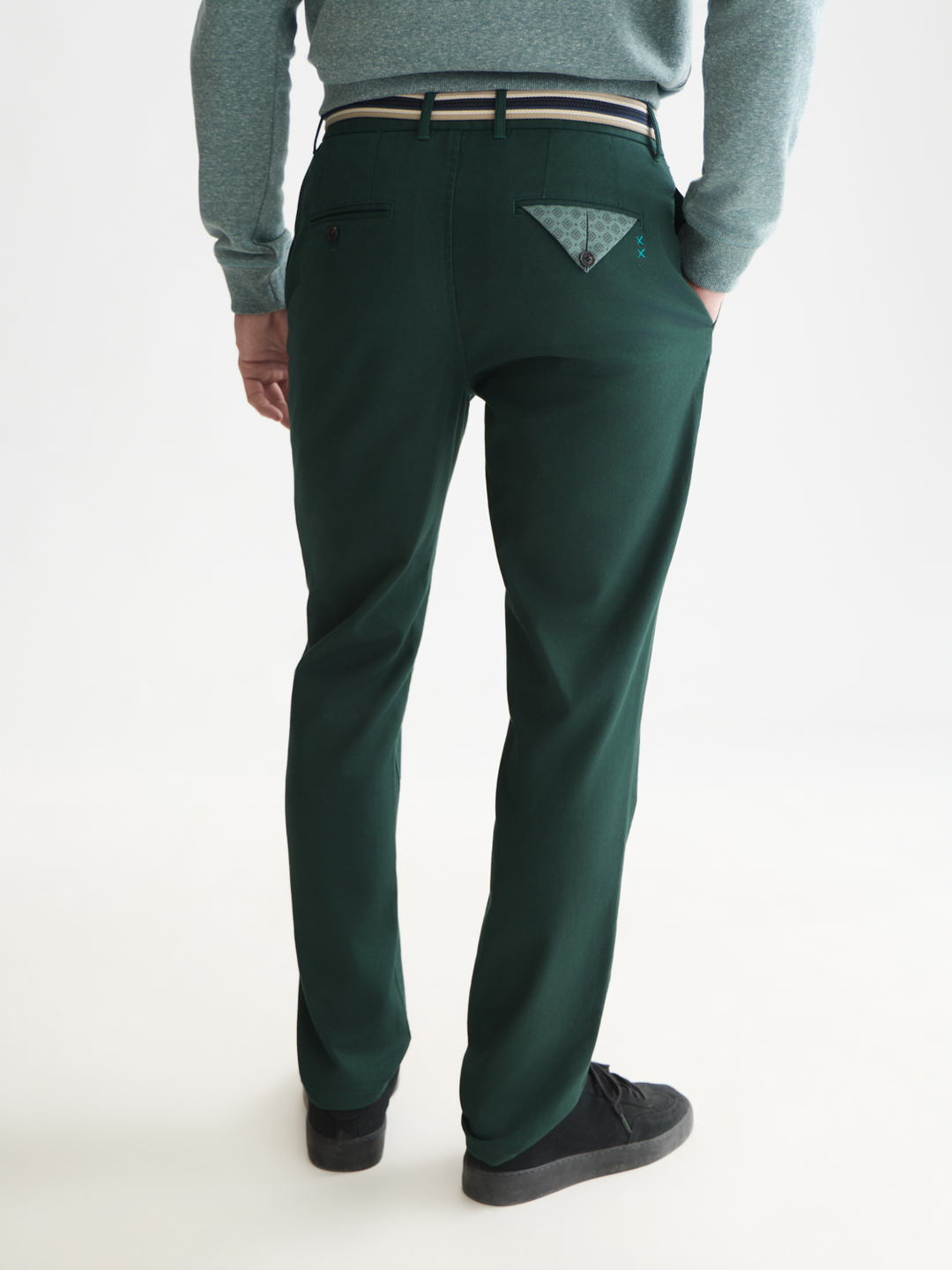 Warren cotton-blend twill belted chino