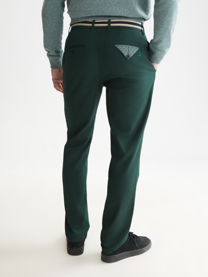 Warren cotton-blend twill belted chino