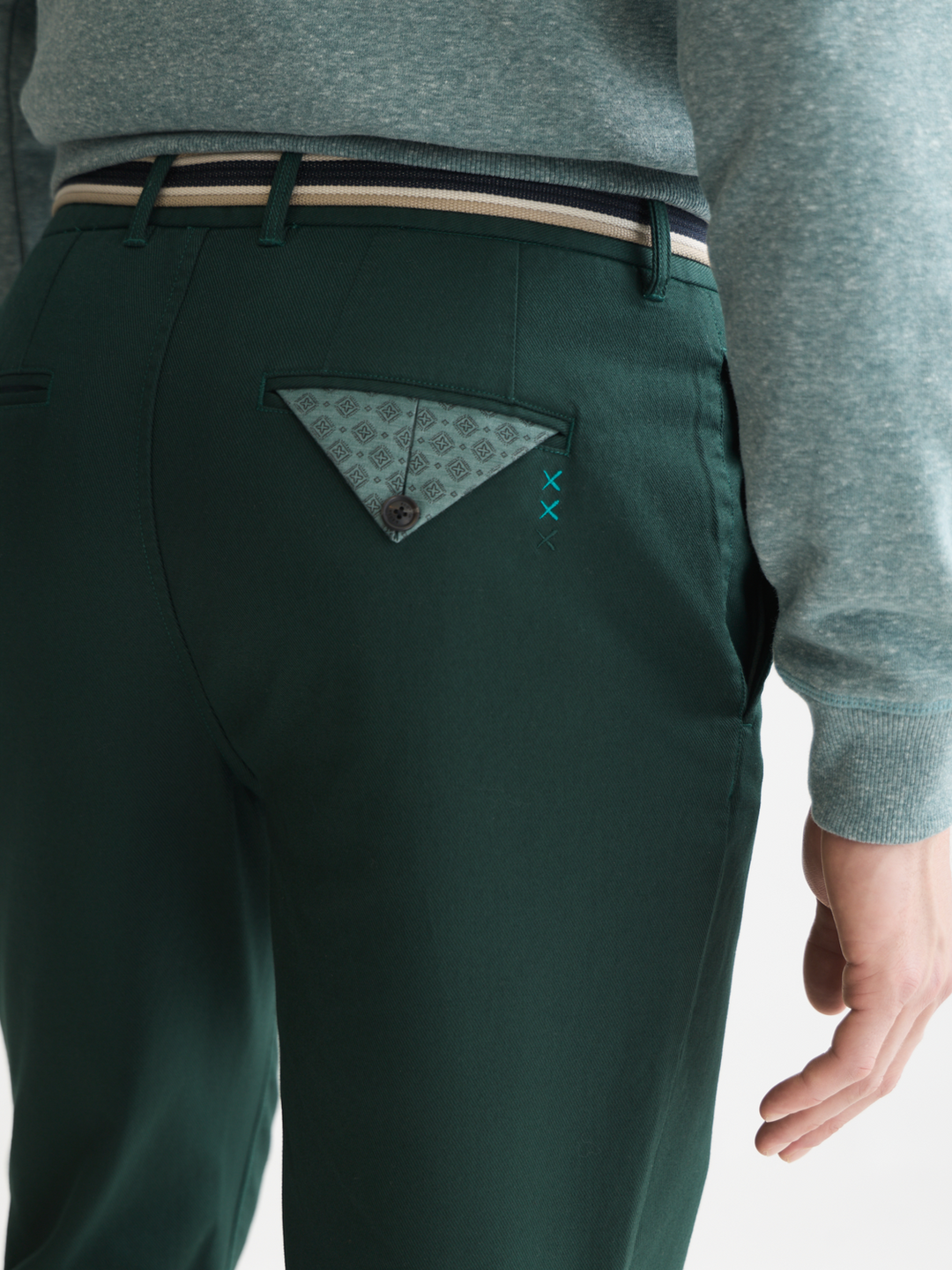 Warren cotton-blend twill belted chino