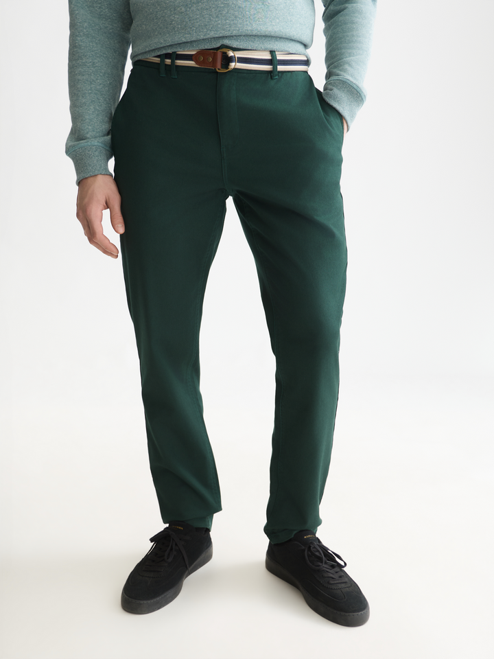 Warren cotton-blend twill belted chino