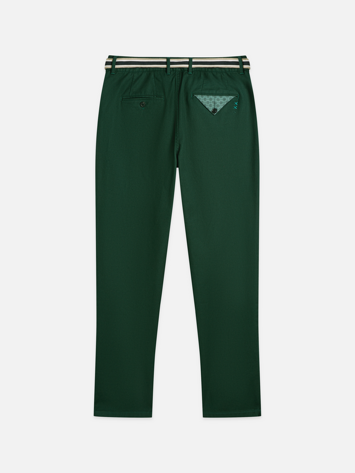 Warren cotton-blend twill belted chino