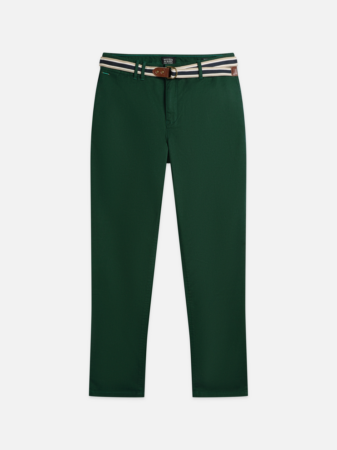 Warren cotton-blend twill belted chino