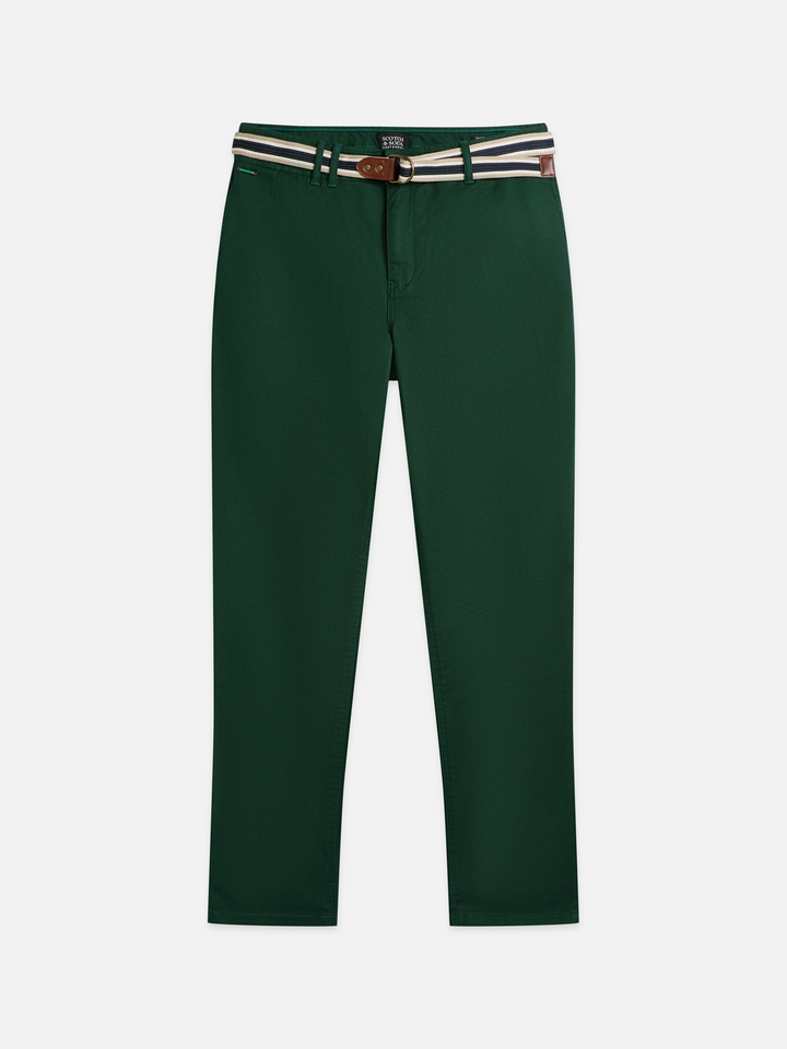 Warren cotton-blend twill belted chino