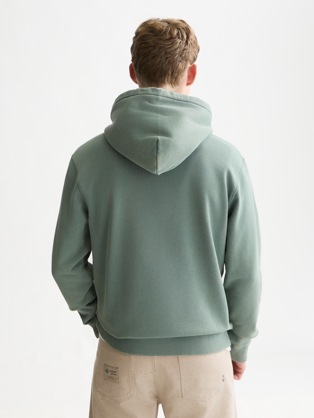 Front artwork regular-fit washed hoodie