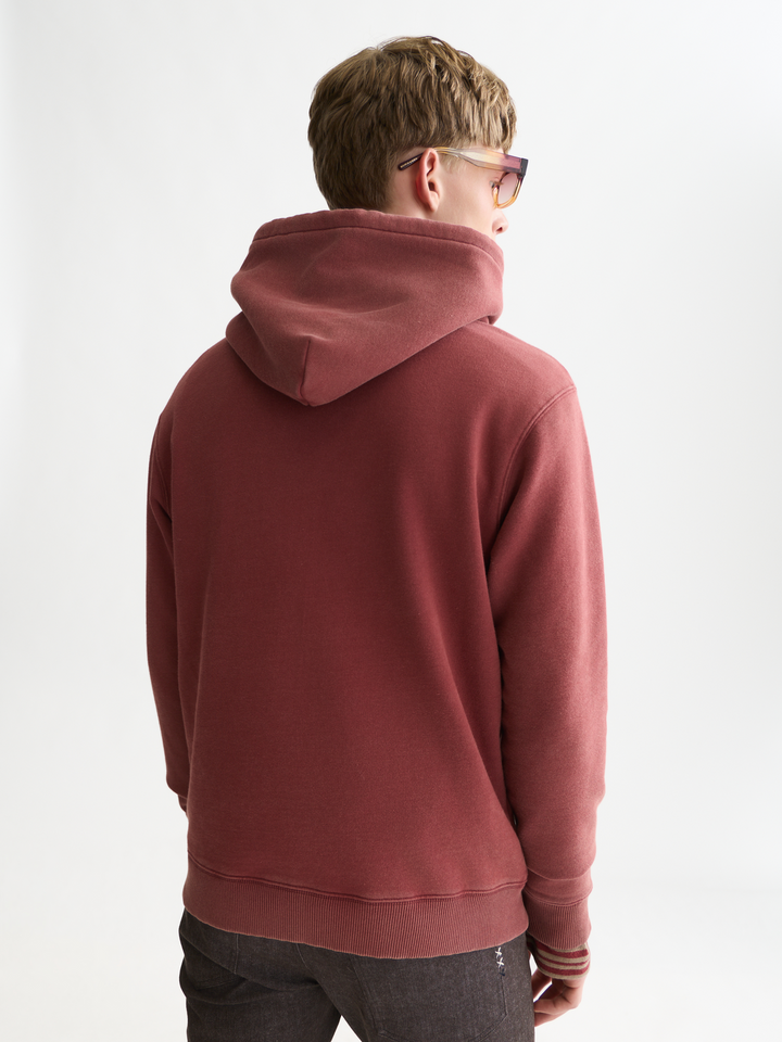 Front artwork regular-fit washed hoodie