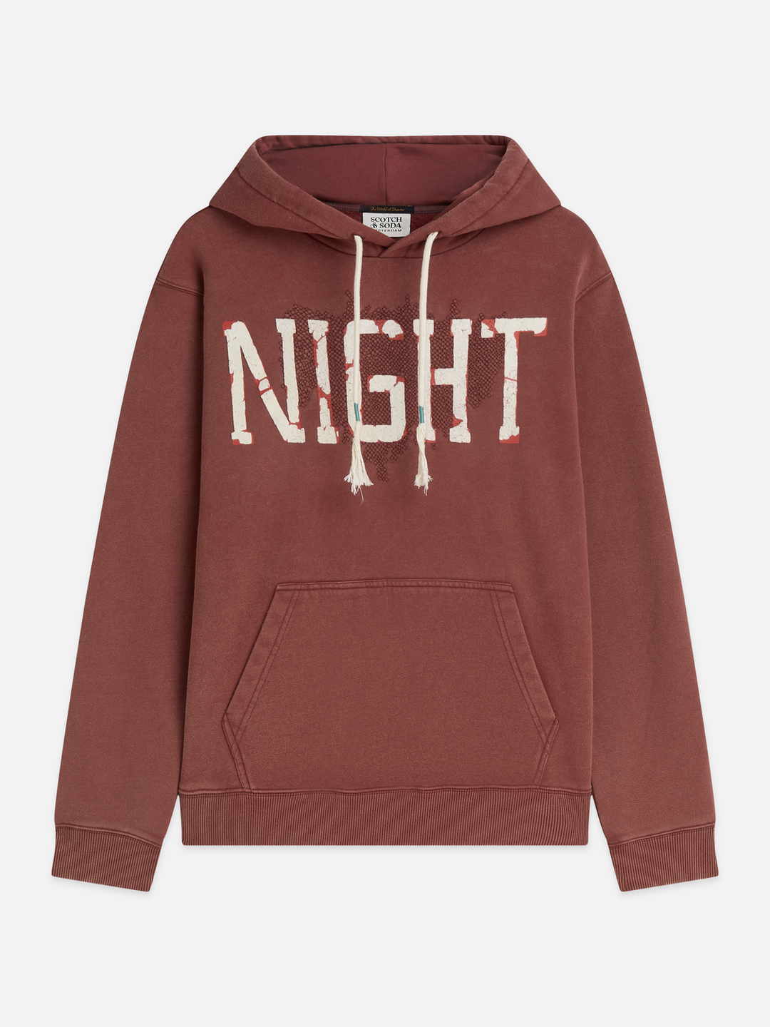 Front artwork regular-fit washed hoodie