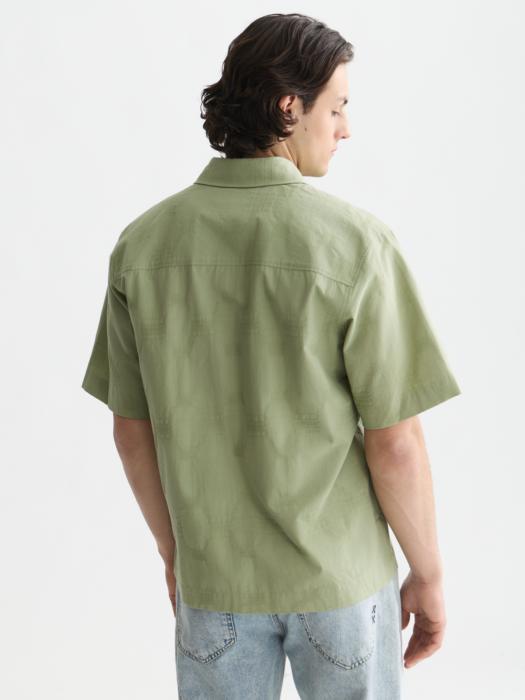 Jacquard relaxed-fit short-sleeved shirt