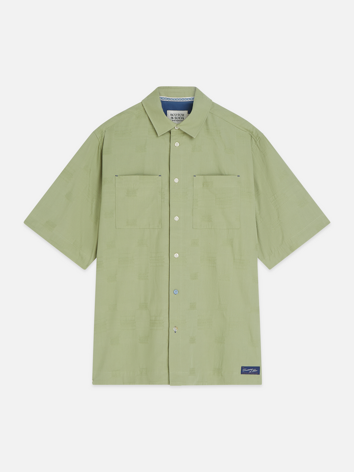 Jacquard relaxed-fit short-sleeved shirt