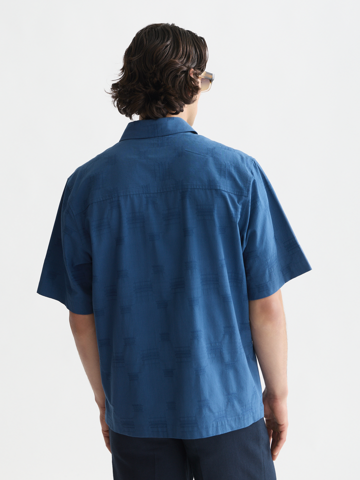 Jacquard relaxed-fit short-sleeved shirt