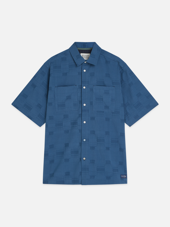 Jacquard relaxed-fit short-sleeved shirt