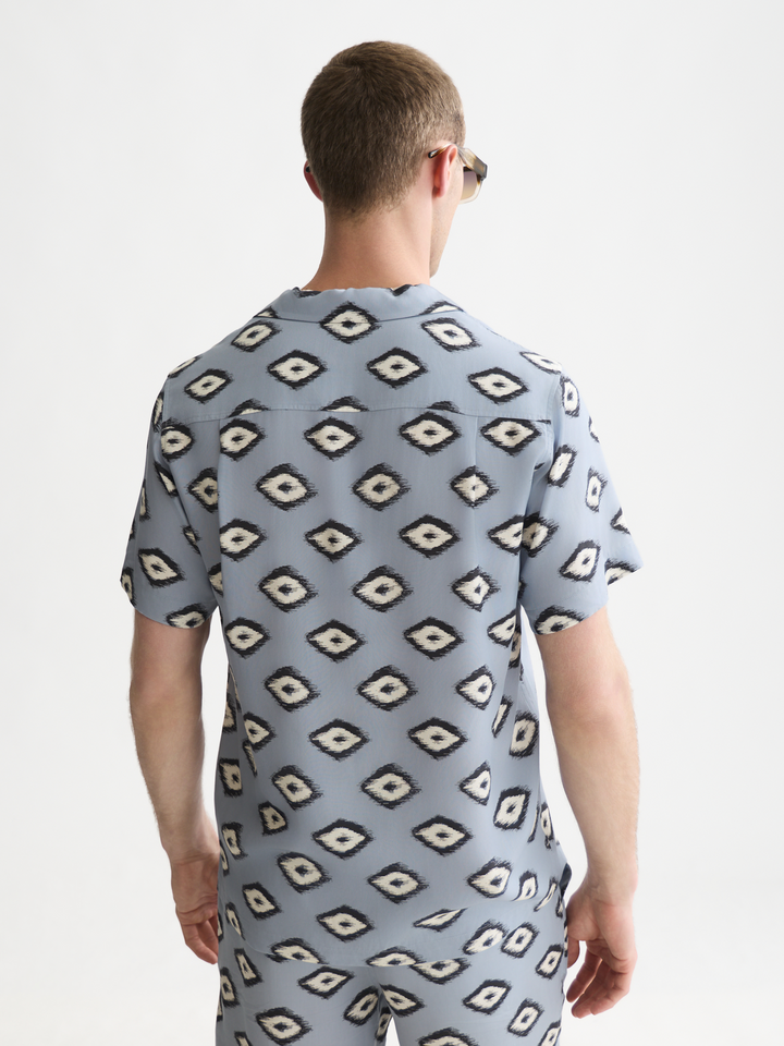 Viscose printed short sleeved regular-fit shirt