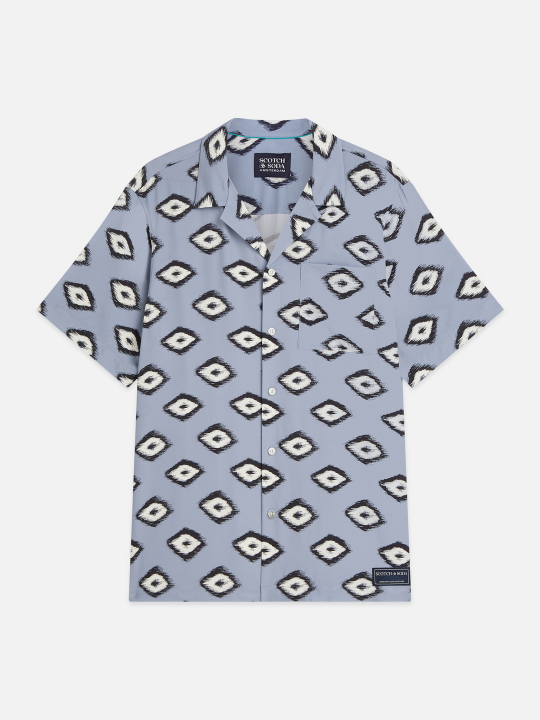 Viscose printed short sleeved regular-fit shirt