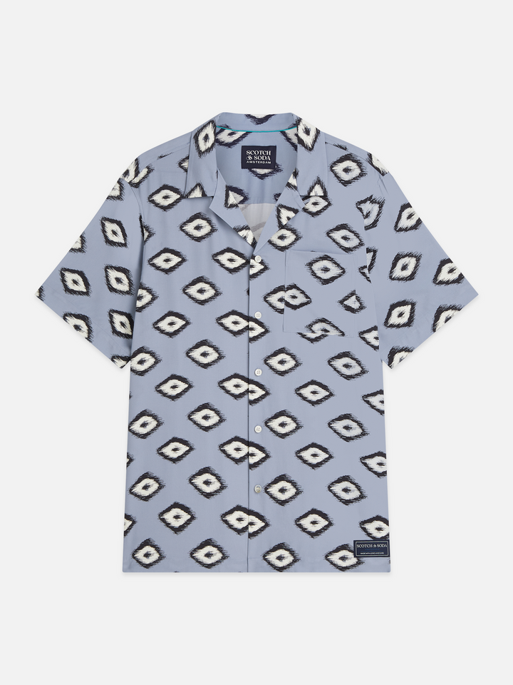 Viscose printed short sleeved regular-fit shirt