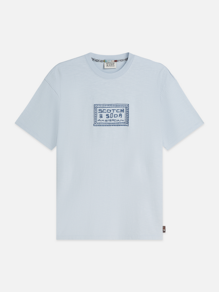 Embroidered front artwork relaxed-fit T-shirt