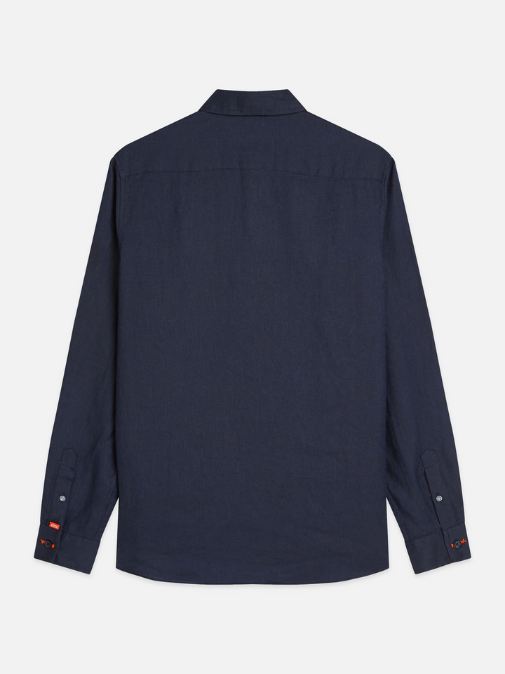 Solid linen regular-fit shirt