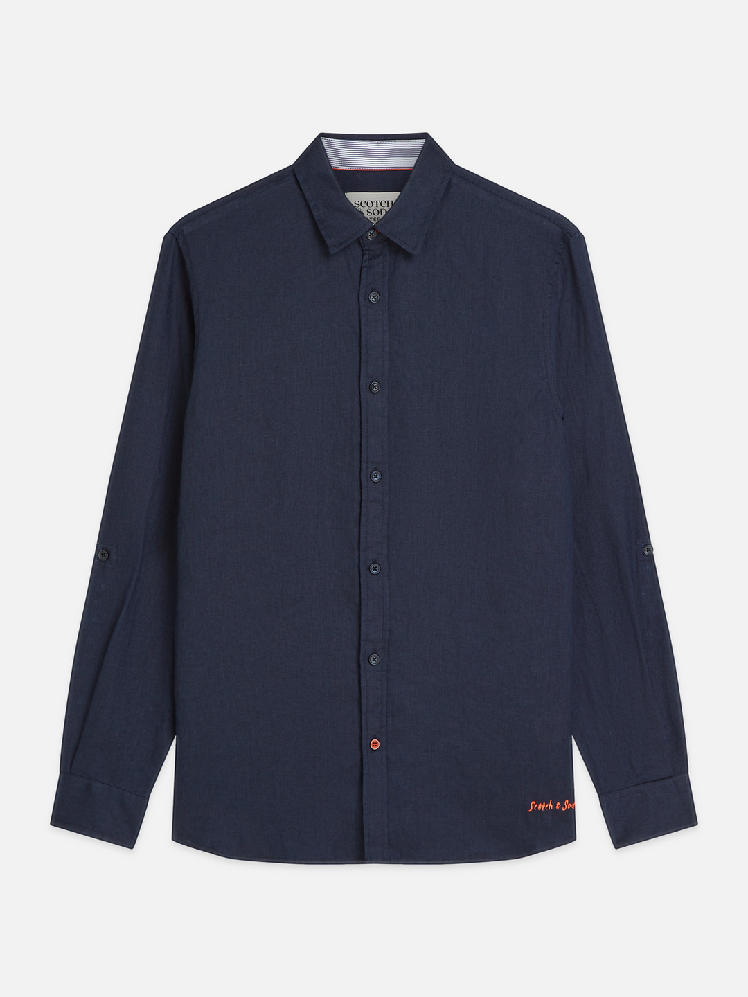 Solid linen regular-fit shirt