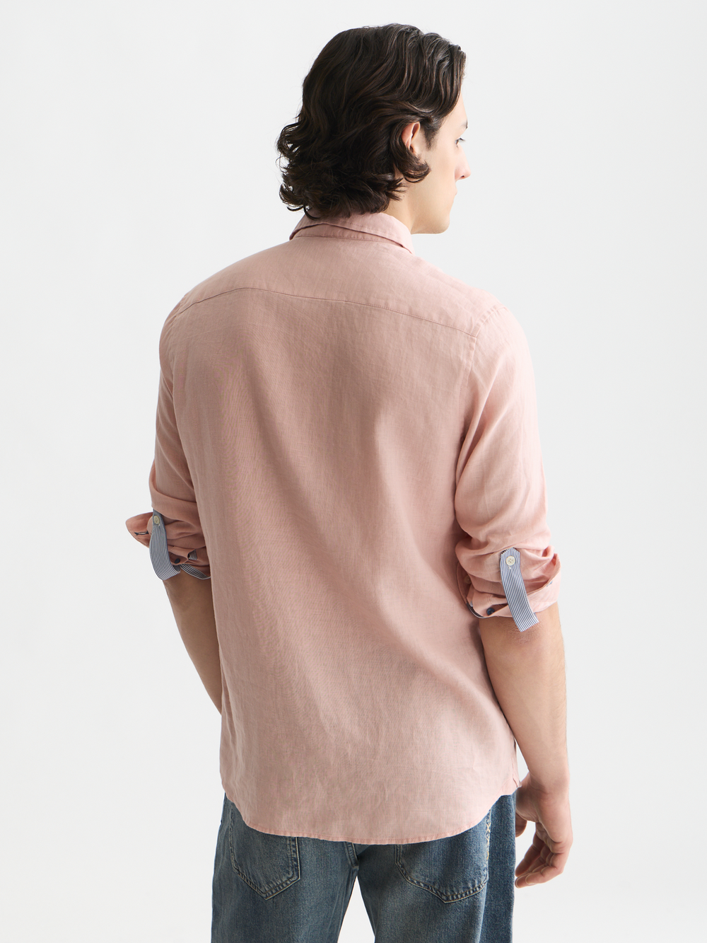 Solid linen regular-fit shirt