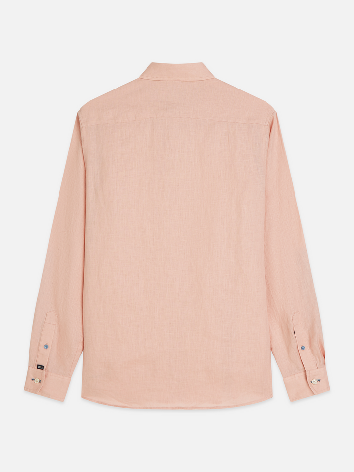 Solid linen regular-fit shirt