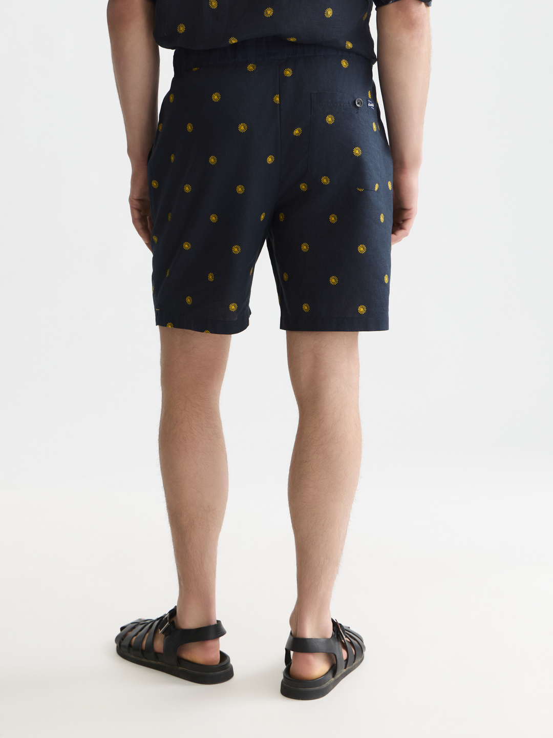 Fave printed linen-blend shorts