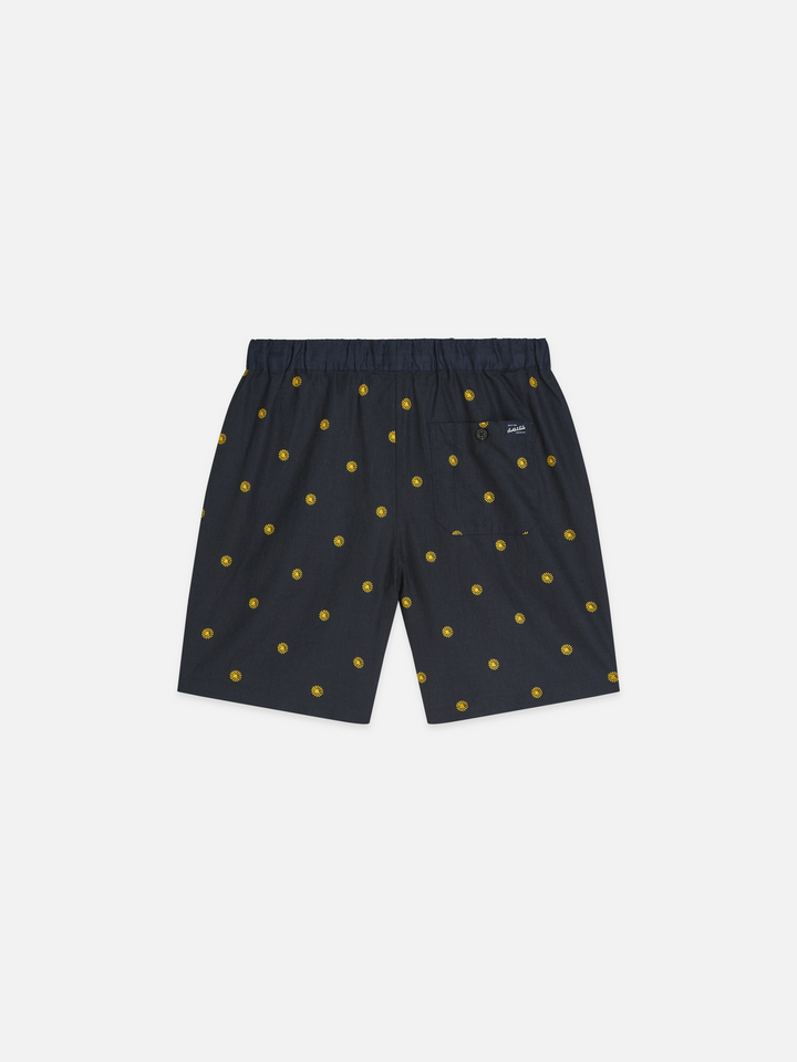Fave printed linen-blend shorts