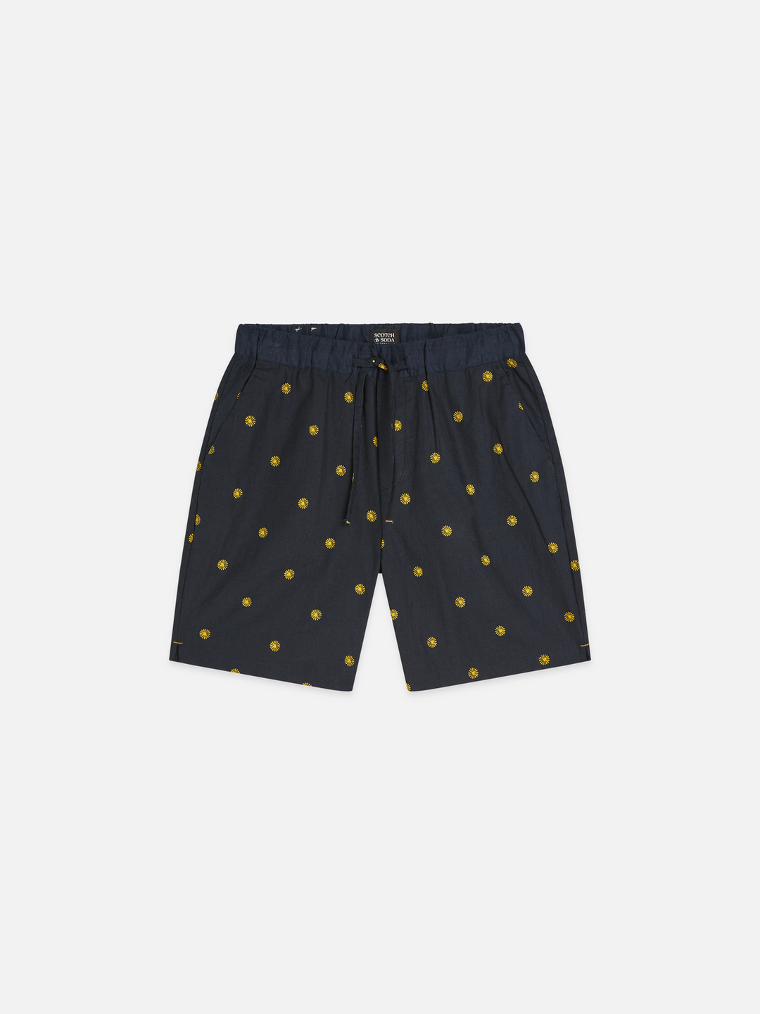 Fave printed linen-blend shorts