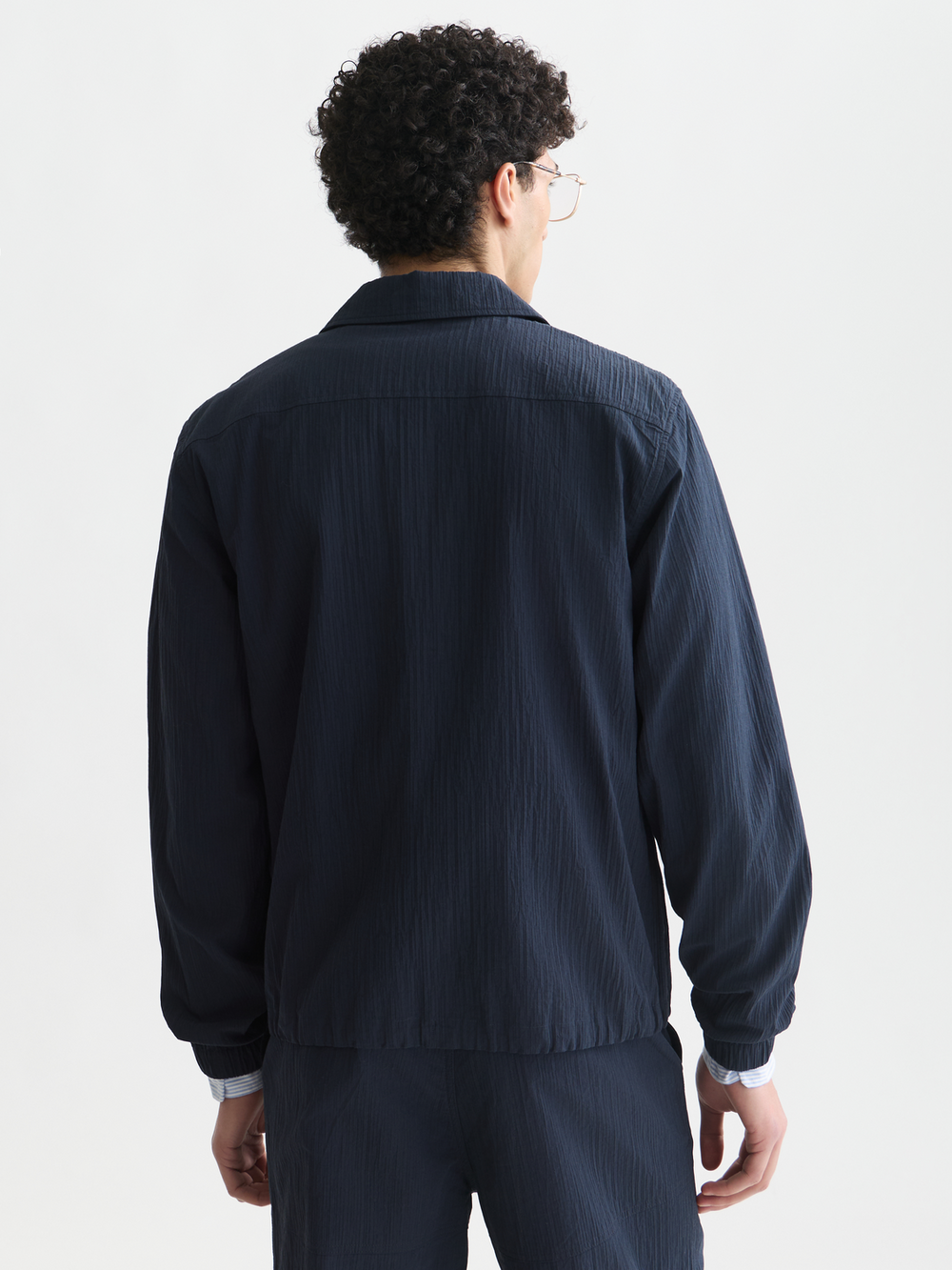 Crinckled cotton-blend coach jacket
