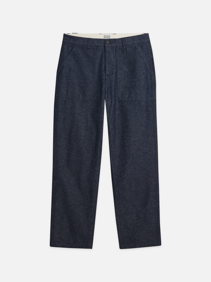 Harper cotton-linen tapered fit chino