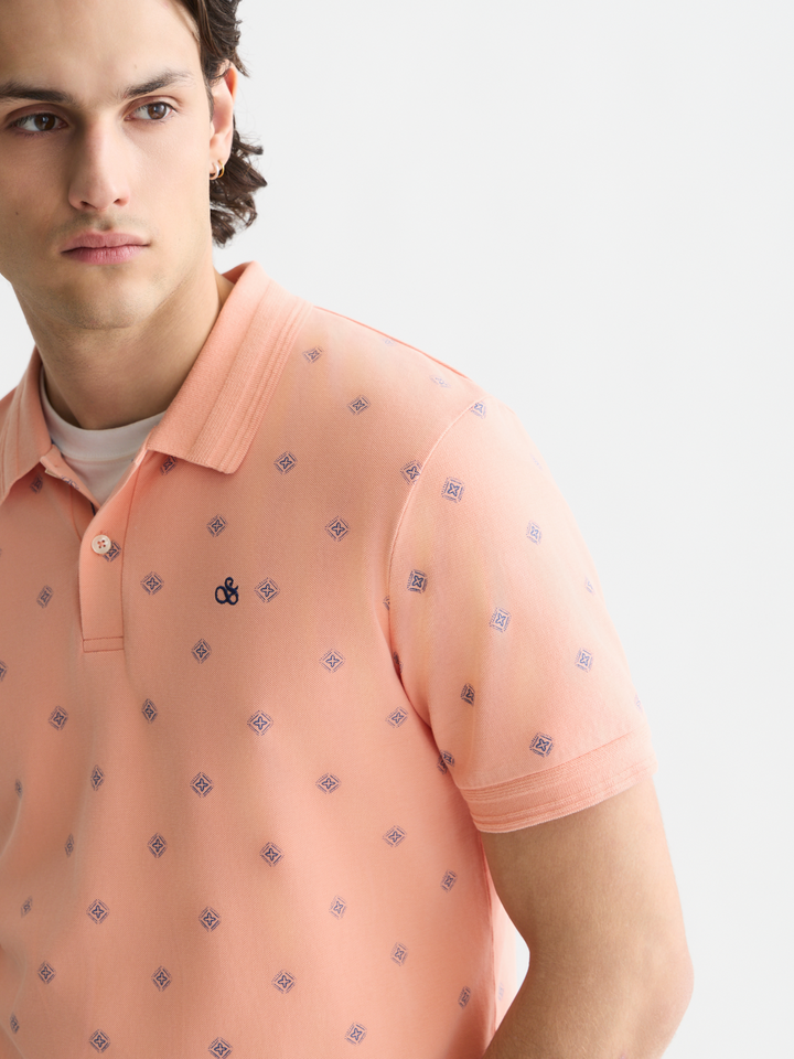 Printed over-dye regular-fit polo