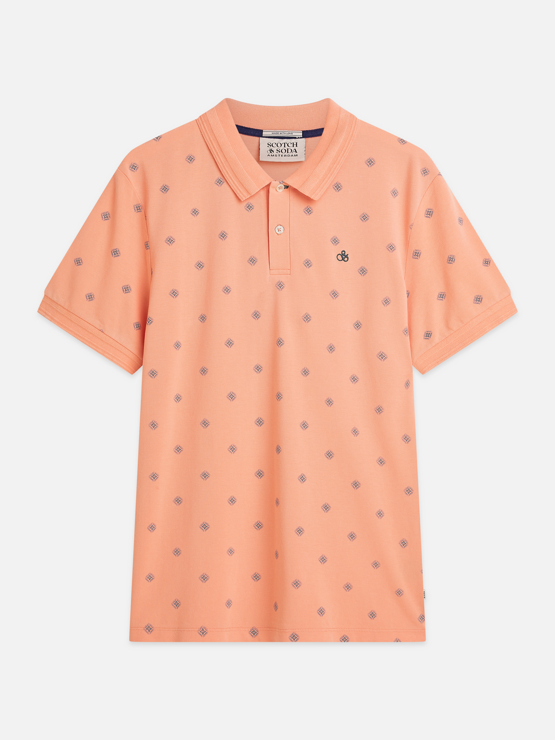 Printed over-dye regular-fit polo