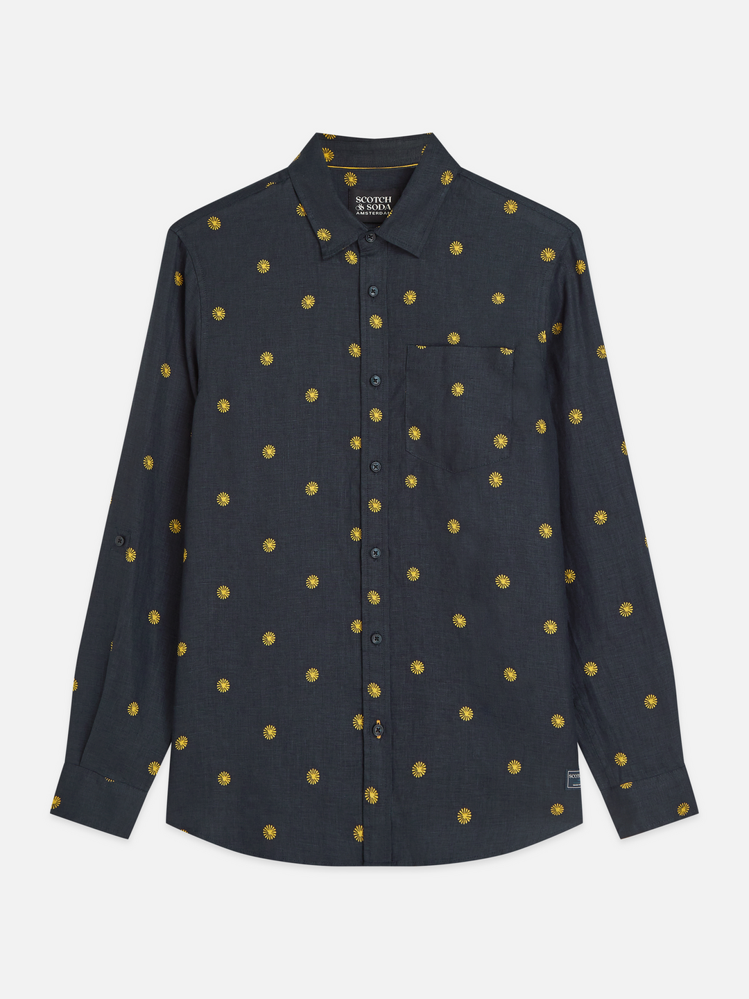 Linen printed regular-fit shirt