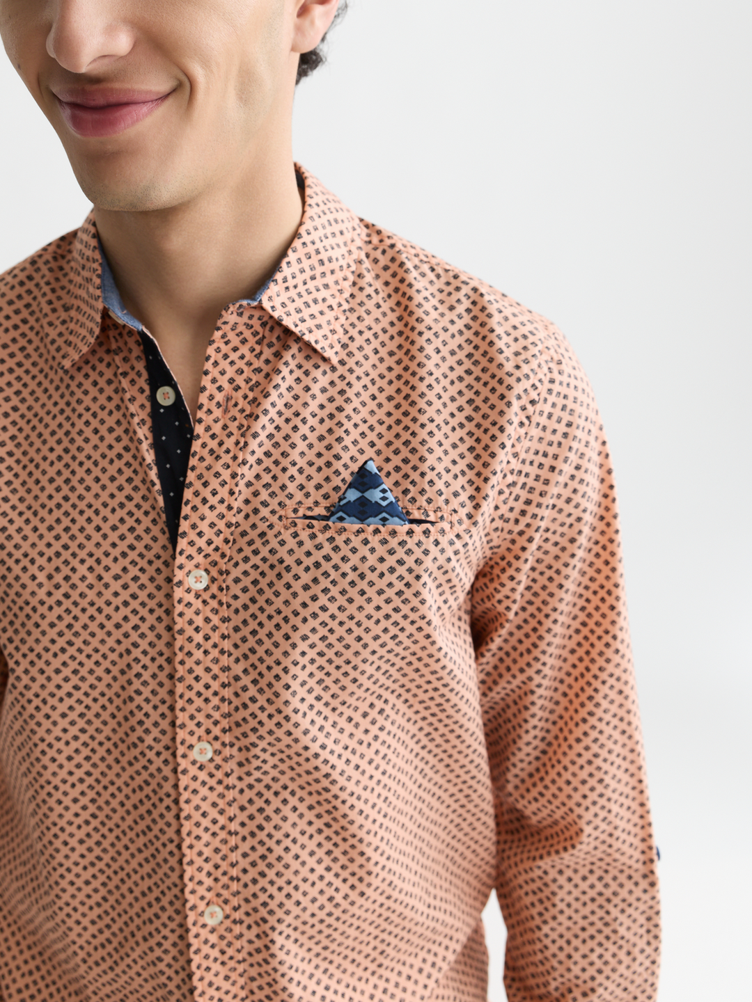Printed cotton poplin regular-fit shirt
