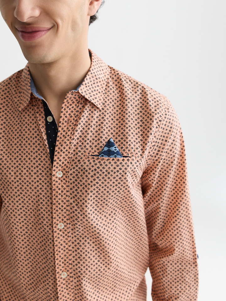 Printed cotton poplin regular-fit shirt