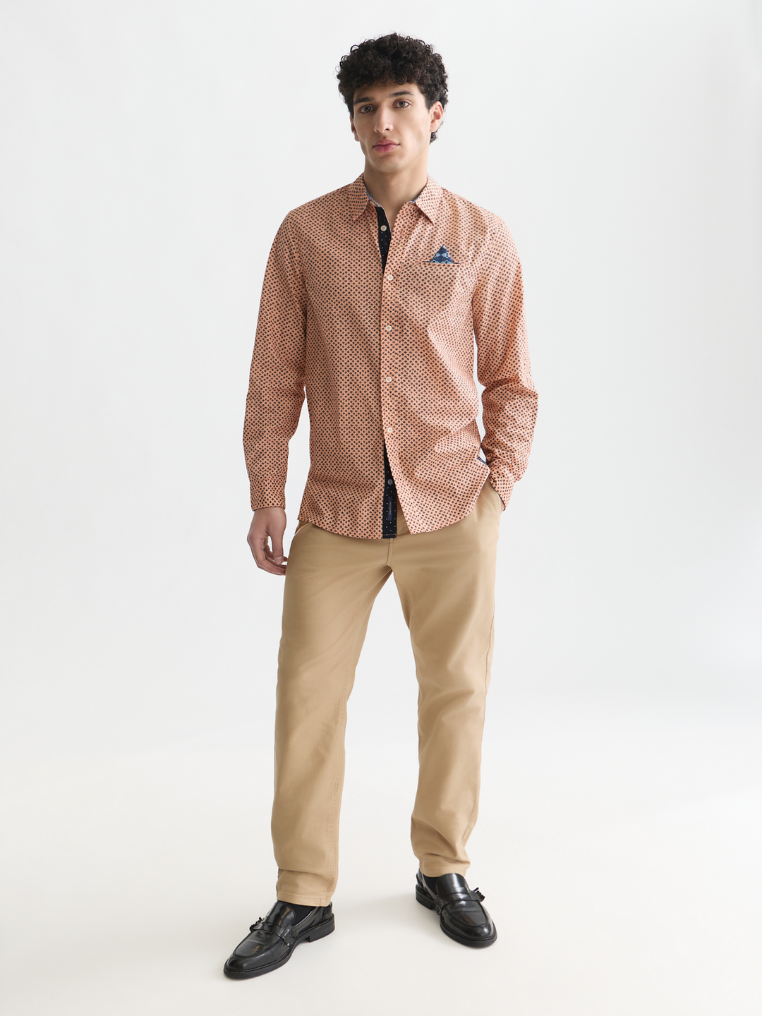 Printed cotton poplin regular-fit shirt