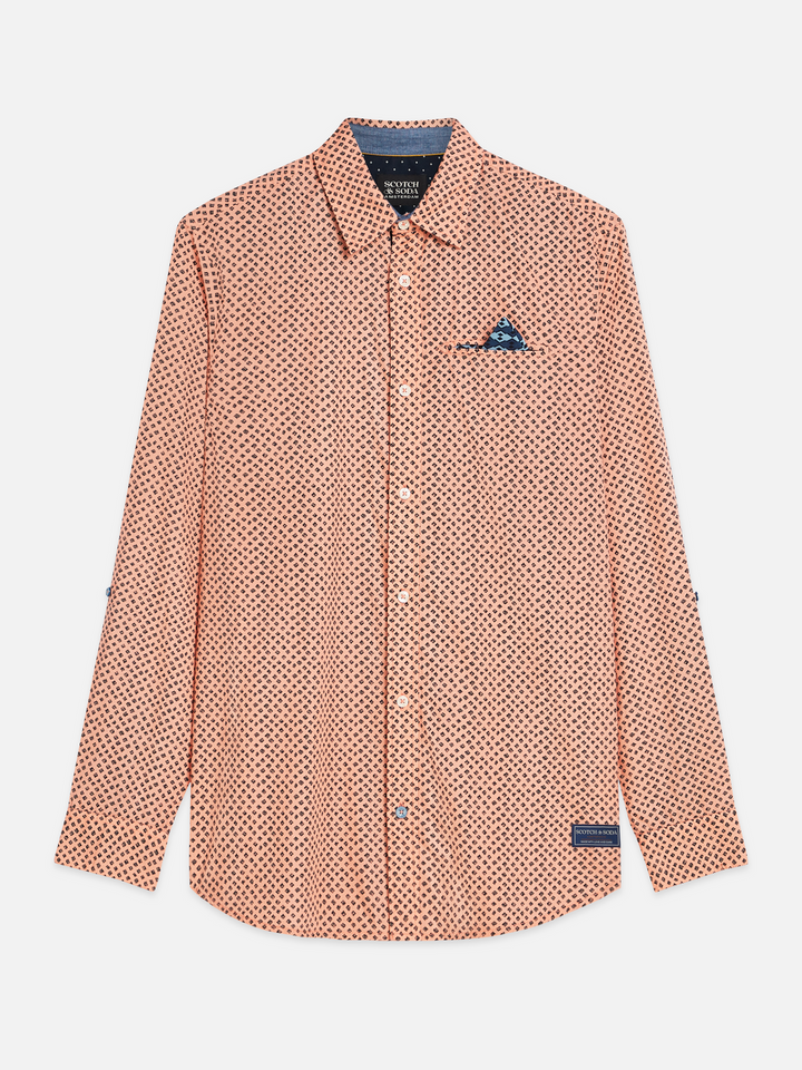 Printed cotton poplin regular-fit shirt