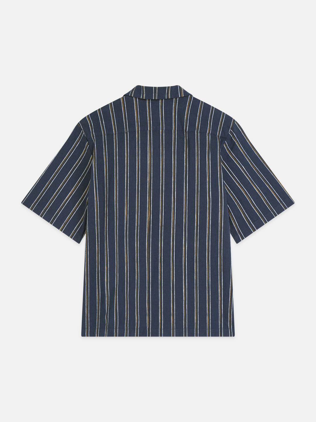 Striped linen relaxed-fit short-sleeved shirt
