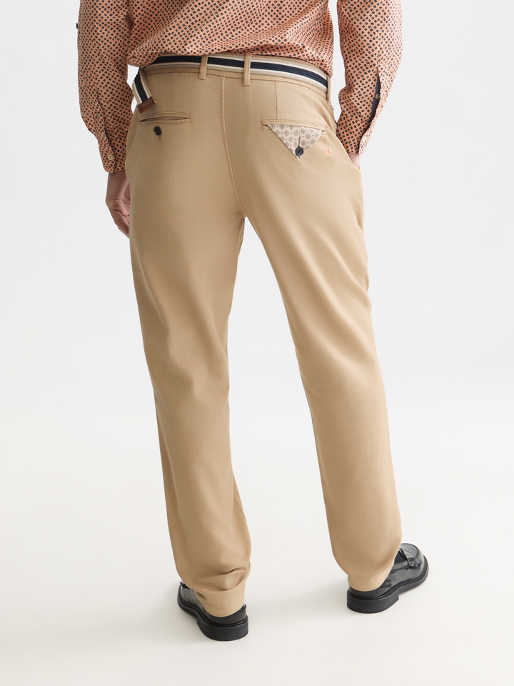 Warren cotton blend twill belted chino
