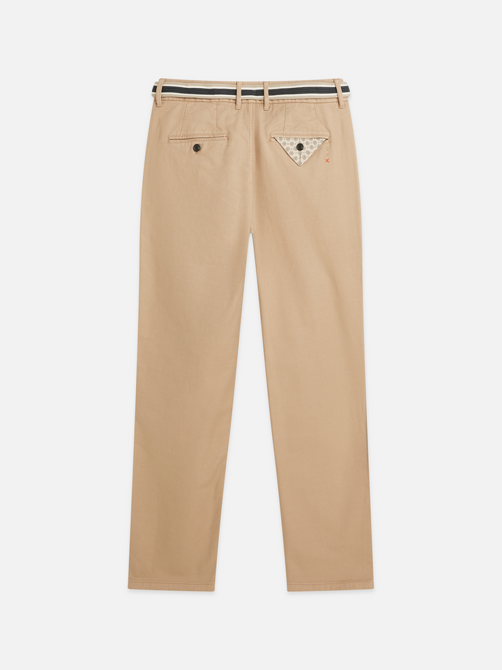 Warren cotton blend twill belted chino