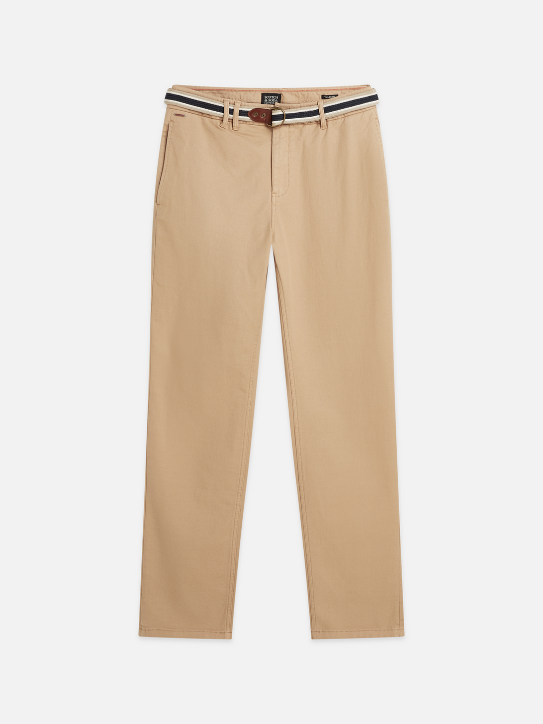 Warren cotton blend twill belted chino