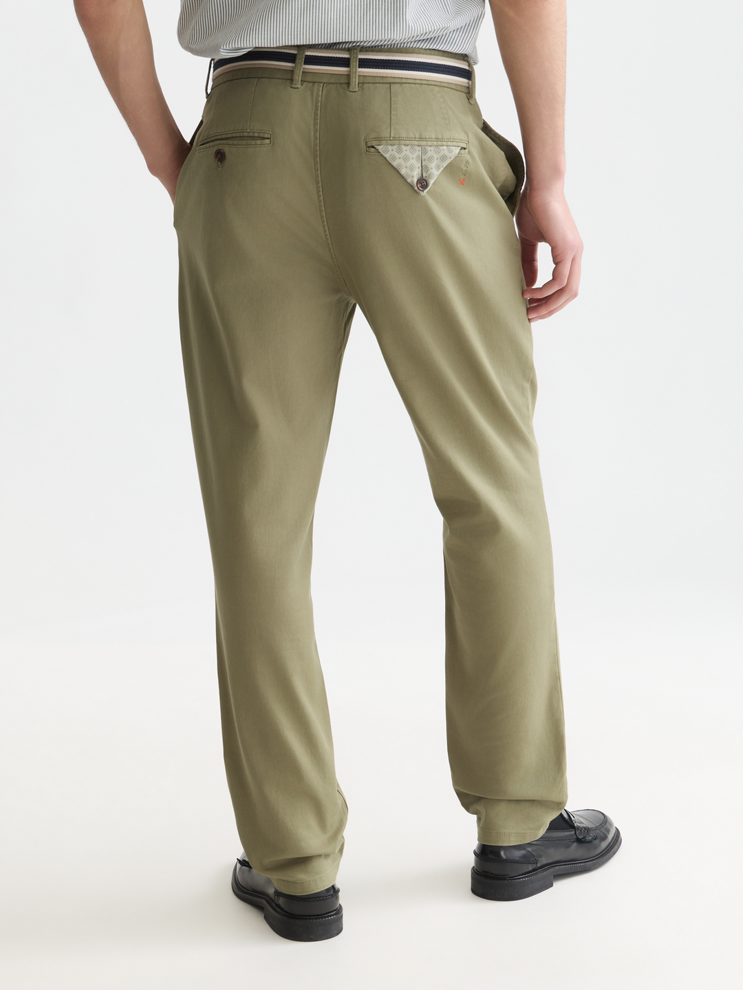 Warren cotton blend twill belted chino
