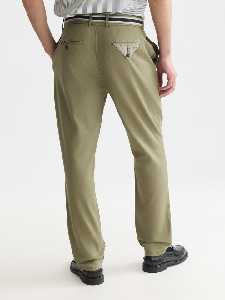 Warren cotton blend twill belted chino