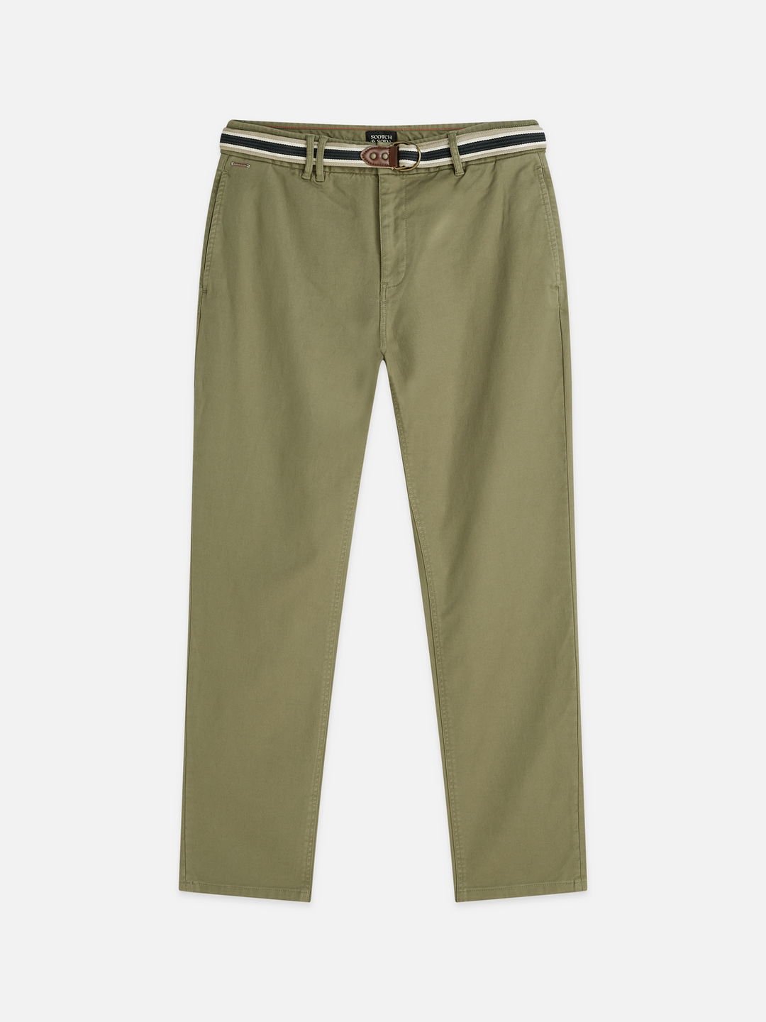 Warren cotton blend twill belted chino