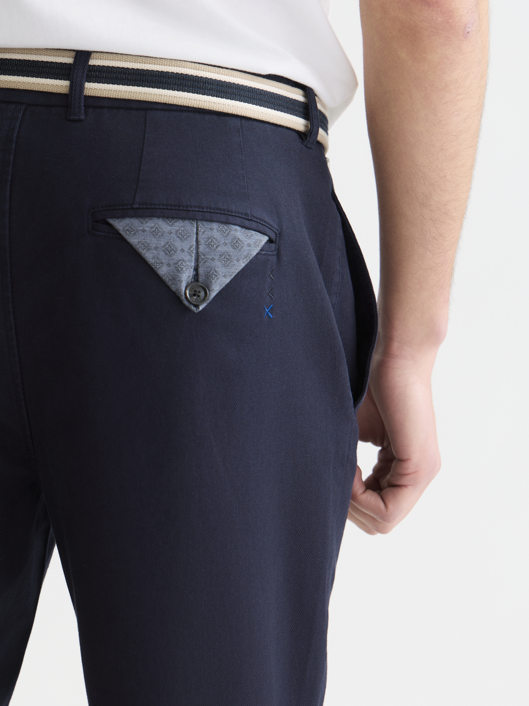 Warren cotton blend twill belted chino