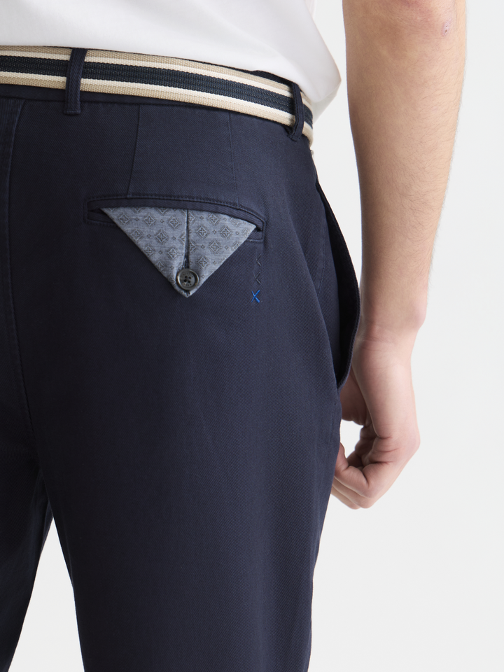 Warren cotton blend twill belted chino