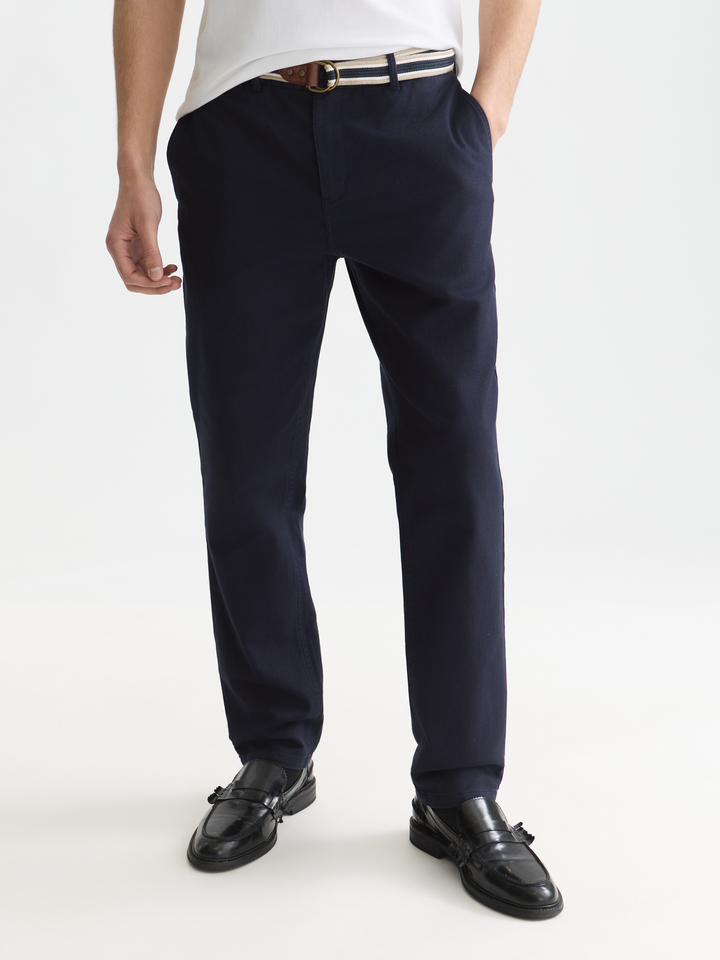 Warren cotton blend twill belted chino
